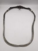A 19th century Indian silver Maharashtra traditional wedding belt with double rope chain and a screw
