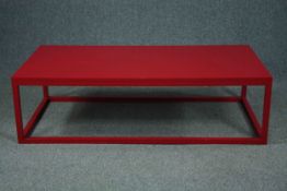 A contemporary lacquered coffee table. H.40 W.143 D.70cm.