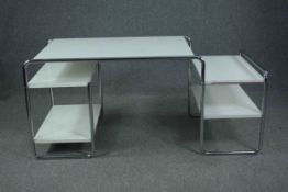 After Marcel Breuer, a contemporary S285 desk by Thonet. H.74 W.162 D.76cm.