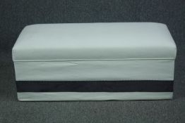 Footstool, contemporary upholstered. H.36CM L.100CM