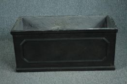 A large 19th century style faux lead planter in fibreclay. H.45 W.100 D.45cm.
