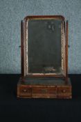 Toilet mirror, mid Georgian walnut and gilt. H.50 W.34 D.19cm.
