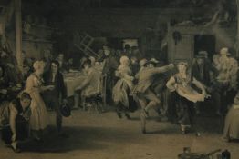 Sir David Wilkie (British. 1785-1841). The Penny Wedding. Engraving. In a heavily decorative gilt