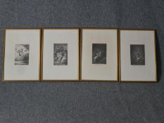 After Francisco Goya (Spanish. 1746 – 1828). Four lithographs from Los Caprichos (The Caprices).