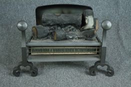 An electric fire. 'Berrylog fire' made by Berry's. H.38 W.54 D.30 cm.