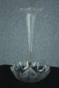 An ornate glass stem vase in the shape of flower. early twentieth century. H.39 cm.