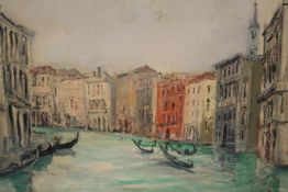 Mario Cortiello (Italian. 1907–1981). Oil painting on board. Signed lower right and titled 'Venice