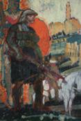 Archibald Elliot Haswell-Miller (British. 1887 - 1979). Oil painting on board. Probably a design for