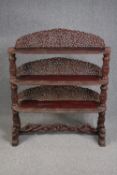 Buffet, 19th century Burmese carved hardwood. H.138 W.115 D.40cm.