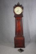 W. Taylor, Glasgow. Longcase Scottish Drumhead clock. Complete with it pendulum and weights. In