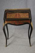 Bureau de Dame, late 19th century boulle work with ormolu mounts. H.93 W.66 D.40cm.