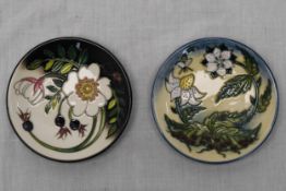 Two Moorcroft dishes. 12cm diameter