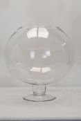 A large clear blown glass terrarium/goldfish bowl. H.44.