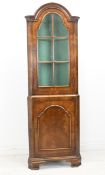 Corner cabinet, floor standing Georgian style flame mahogany. H.183 W.5 D.40