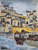 Ram Kumar, Indian, (1924 - 2018), 'Banaras', acrylic on paper,signed verso. Unframed. Accompanied by