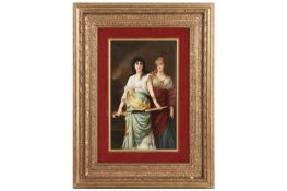 KPM: A LARGE LATE 19TH CENTURY PORCELAIN PLAQUE DEPICTING JUDITH