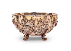 A JAPANESE SILVER BOWL CIRCA 1900