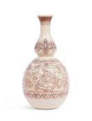 THOMAS WEBB & SONS: A RARE AND LARGE 'IVORY CAMEO' GLASS VASE CIRCA 1885