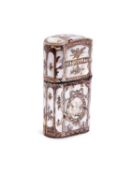 A 19TH CENTURY FRENCH SILVER AND MOTHER OF PEARL NECESSAIRE