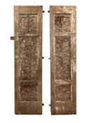 A PAIR OF 19TH CENTURY INDIAN CARVED WOOD DOORS