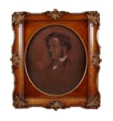A 19TH CENTURY PASTEL AND PENCIL DRAWING OF A GENTLEMAN