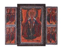 AN ETHIOPIAN COPTIC TRIPTYCH ICON