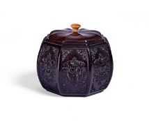 A CHINESE RELIEF CARVED HARDWOOD BOX