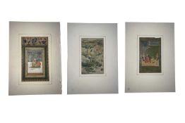 THREE 17TH / 18TH CENTURY INDIAN WATERCOLOUR MINIATURES