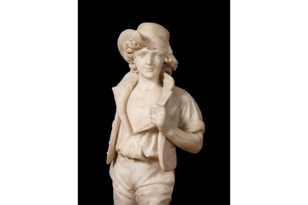 CESARE LAPINI (ITALIAN, 1848-1893): A MARBLE FIGURE 'GIOVANE PESCATORE' - Image 3 of 3