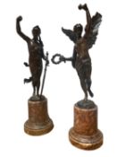 HERMANN EICHBERG (GERMAN, FL. LATE 19TH C): A PAIR OF BRONZE CLASSICAL FIGURES