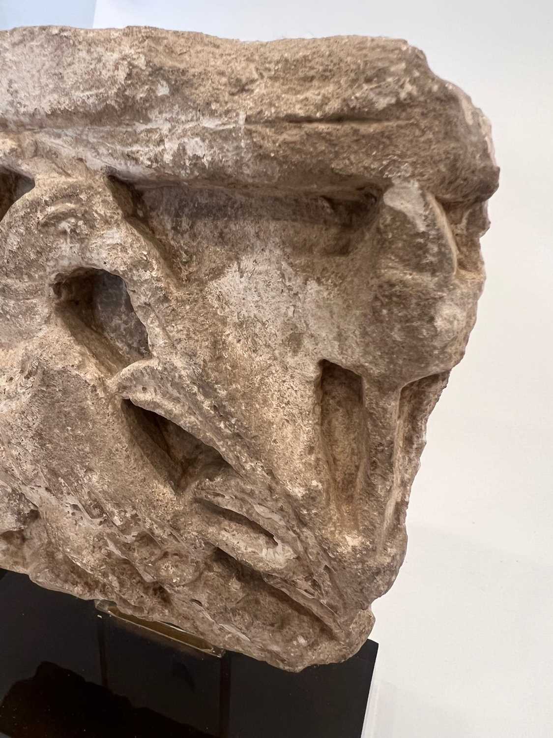 ITALO-ISLAMIC: A CARVED STONE RELIEF FRAGMENT, PROBABLY SICULO ARABIC 12TH CENTURY - Image 8 of 9