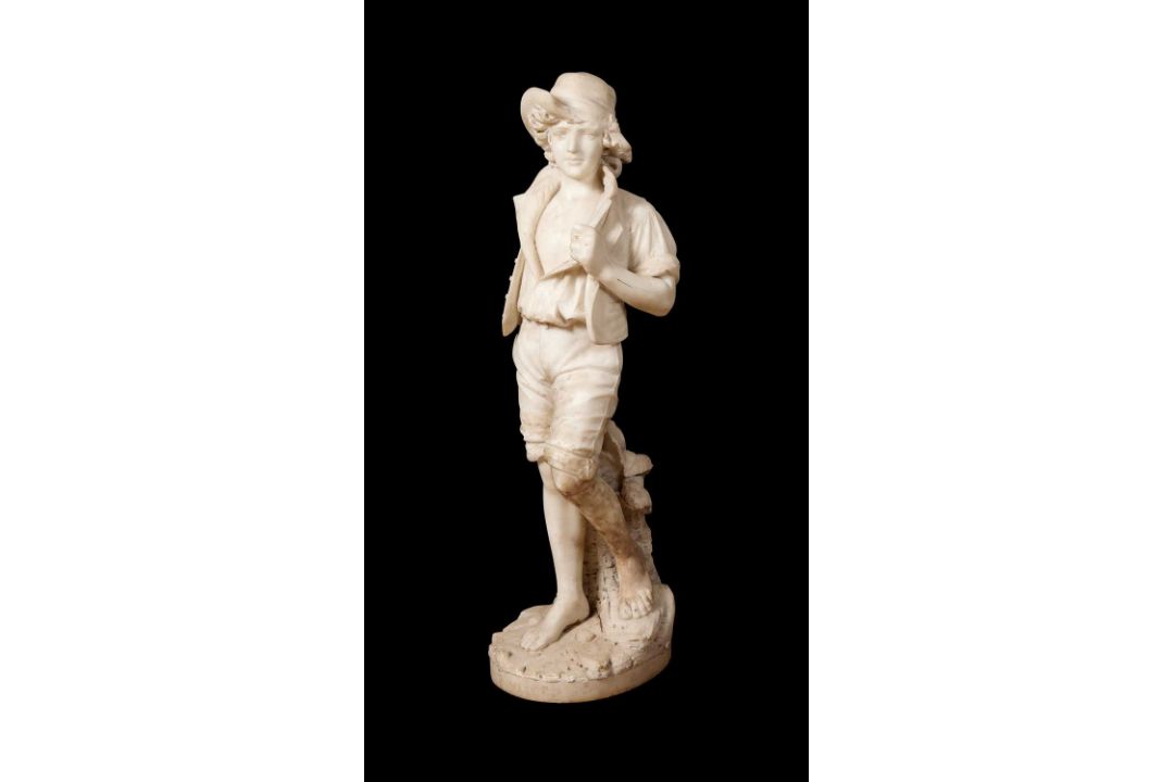 CESARE LAPINI (ITALIAN, 1848-1893): A MARBLE FIGURE 'GIOVANE PESCATORE' - Image 1 of 3