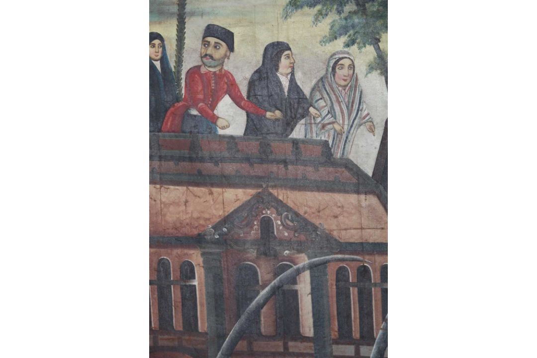 A VERY LARGE 19TH CENTURY QAJAR PAINTING OF THE BATTLE OF KARBALA - Image 5 of 9
