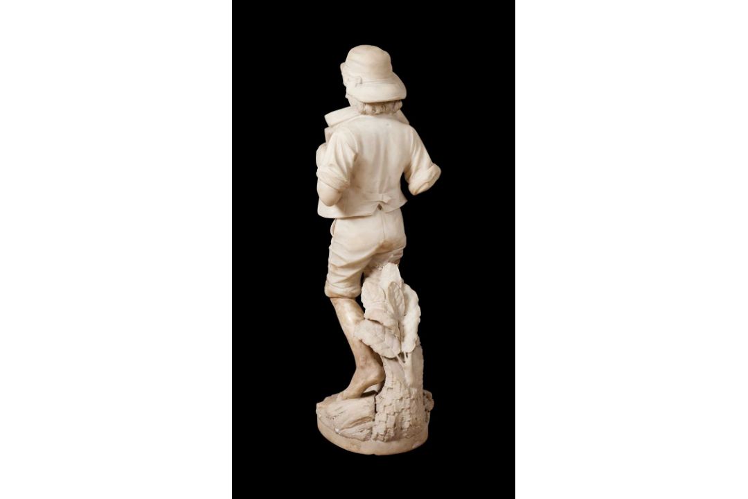 CESARE LAPINI (ITALIAN, 1848-1893): A MARBLE FIGURE 'GIOVANE PESCATORE' - Image 2 of 3