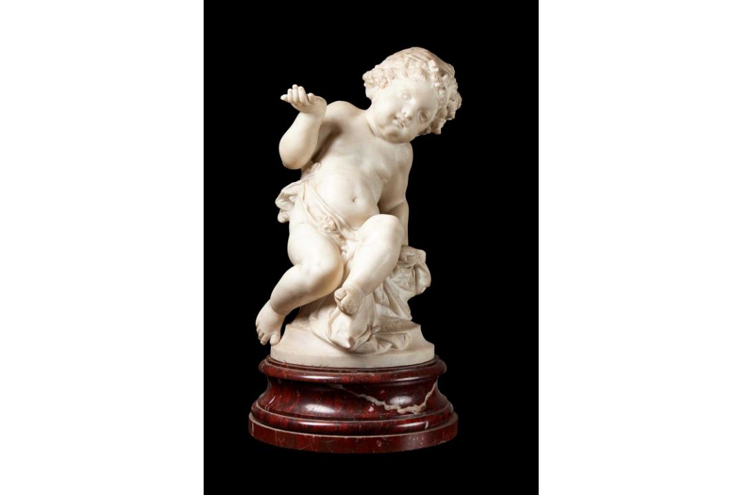 ALBERT CARRIER-BELLEUSE (FRENCH, 1824 -1887): A CARRARA MARBLE PUTTO - Image 1 of 11