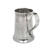 A RARE NEWCASTLE GEORGE III STERLING SILVER TANKARD BY DOROTHY LANDLANDS, 1809