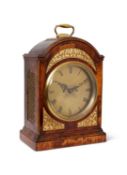 A GEORGE III MAHOGANY FUSEE TABLE CLOCK