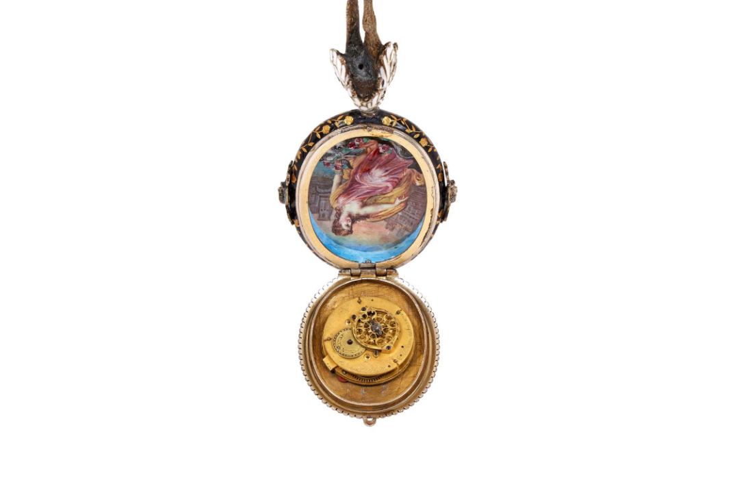 A FINE 19TH CENTURY VIENNESE ENAMEL AND SILVER TABLE CLOCK IN THE MANNER OF HERMANN RATZERSDORFER - Image 3 of 3