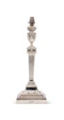 A STERLING SILVER EDWARDIAN LAMP BASE, 1902