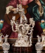 A MASSIVE SILVER CENTREPIECE AFTER THE DUKE OF YORK HERCULES AND HYDRA GROUP OF 1824