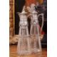 A PAIR OF LATE 19TH CENTURY SILVER MOUNTED CUT GLASS CLARET JUGS - Image 1 of 3
