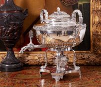 PAUL STORR: A FINE REGENCY STERLING SILVER TEA URN, LONDON, 1816
