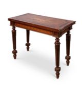A 19TH CENTURY FRENCH HARDSTONE INLAID, ORMOLU MOUNTED AND MARQUETRY GAMES TABLE