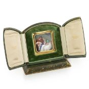 AN 18K GOLD AND ENAMEL EARLY 19TH CENTURY ICON RETAILED BY BULGARI