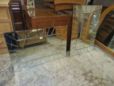 A PAIR OF MODERN RECTANGULAR BEVELLED WALL MIRRORS 60 X 90 CM