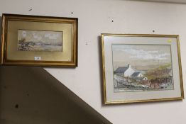 TWO FRAMED AND GLAZED WATERCOLOURS, ONE SIGNED LOWER RIGHT BARSTOW