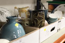 THREE TRAYS OF ASSORTED CERAMICS TO INC POOLE EXAMPLES