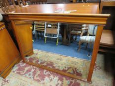 A MODERN CHERRY WALL MIRROR 90 X 127 CM