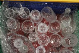 A SMALL TRAY OF CUT GLASS ETC