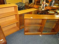 TWO RETRO GLAZED BOOKCASES AND AN IKEA BOOKCASE (3)